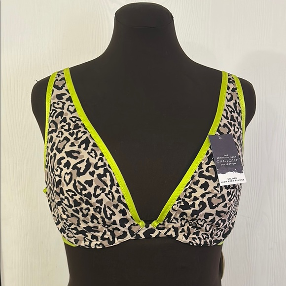 Lane Bryant Other - Cacique Leopard Print Unlined High Apex Plunge Bra with Neon Accents